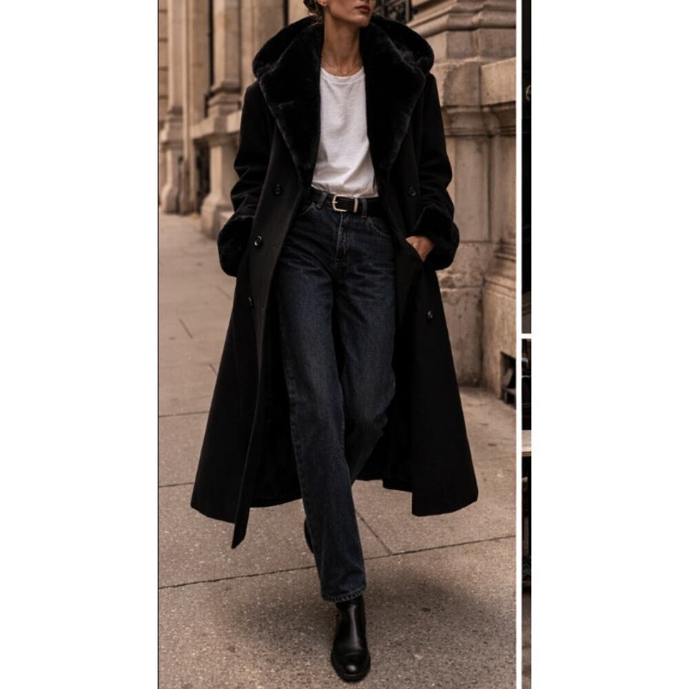 Vintage Leslie Fay Wool Hooded Maxi Coat Size 10